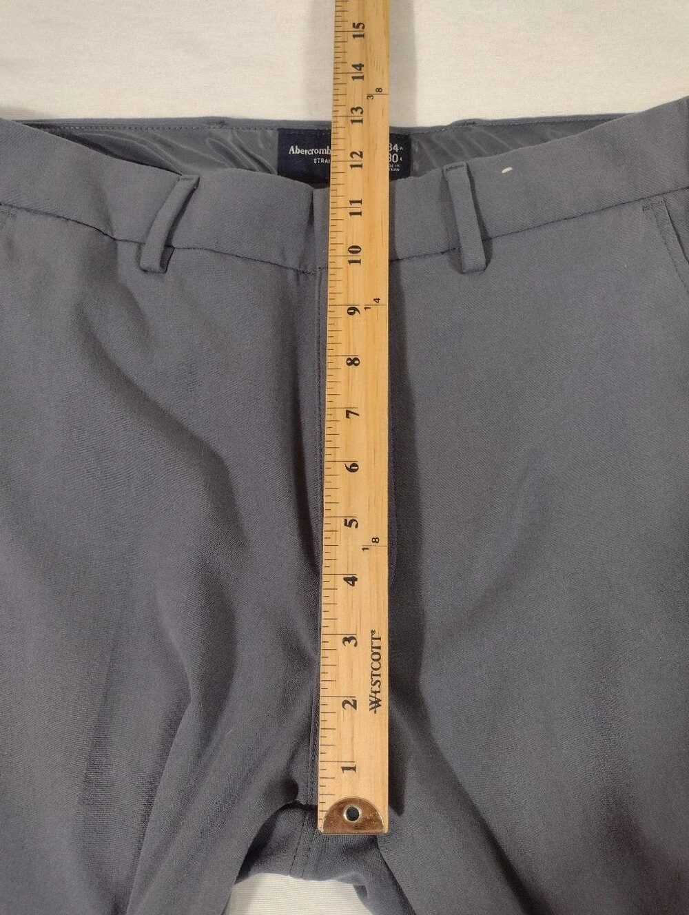 Abercrombie & Fitch Gray Flat Front Relaxed Straight Trouser Ankle Length